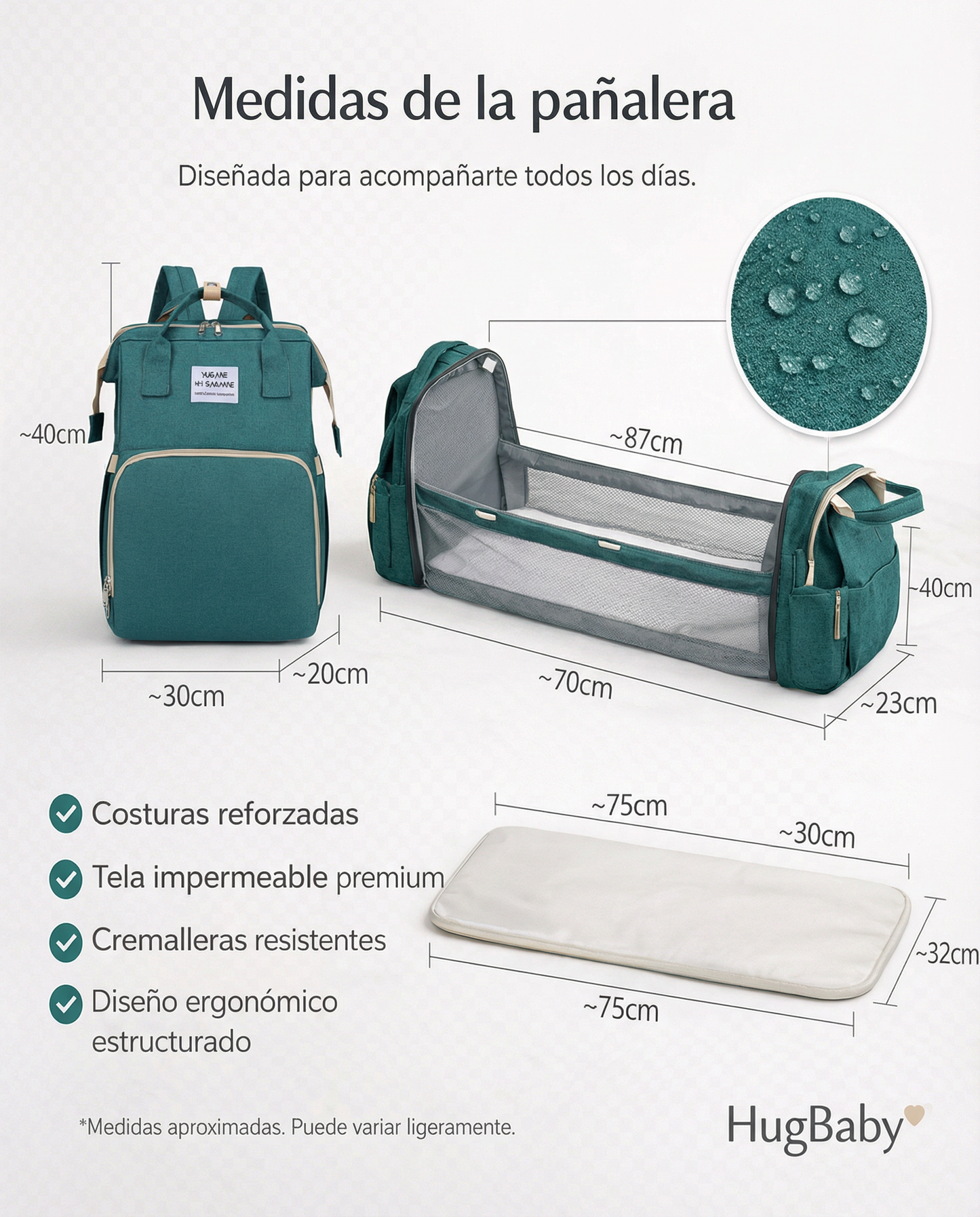 HugLife™ SafeNest 3 en 1 (Cuna y Cambiador Portátil)