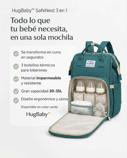 HugLife™ SafeNest 3 en 1 (Cuna y Cambiador Portátil)